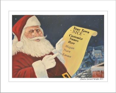 Santa artwork Nice list